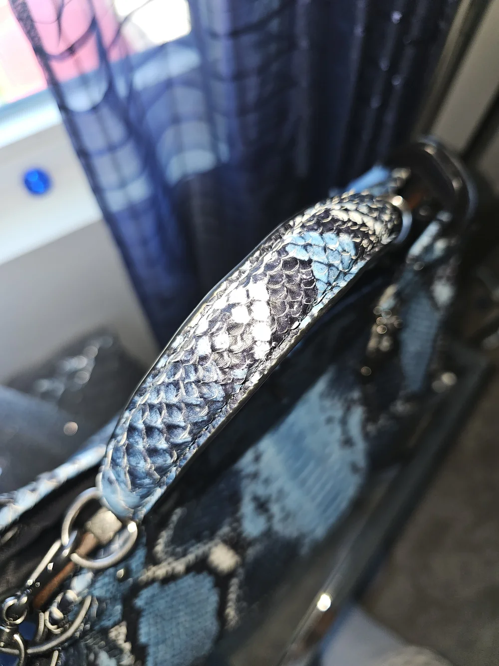 Coach Gramercy Authentic and RARE Blue Python Snakeskin Bag and Wallet